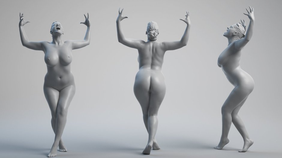 Unusual figure of a girl nude