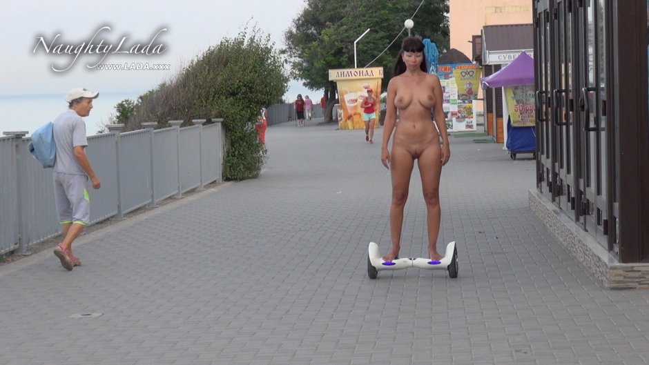 Girls naked on scooters