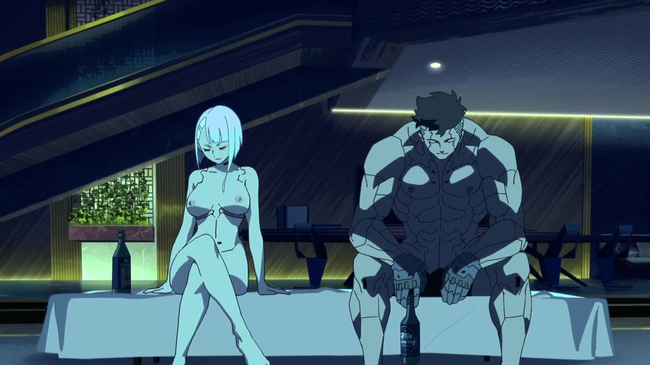 Cyberpank running along the edge of Cyberpunk: Edgerunners