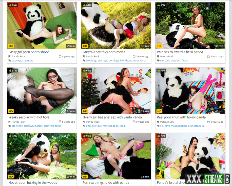 Panda toy and woman XXX