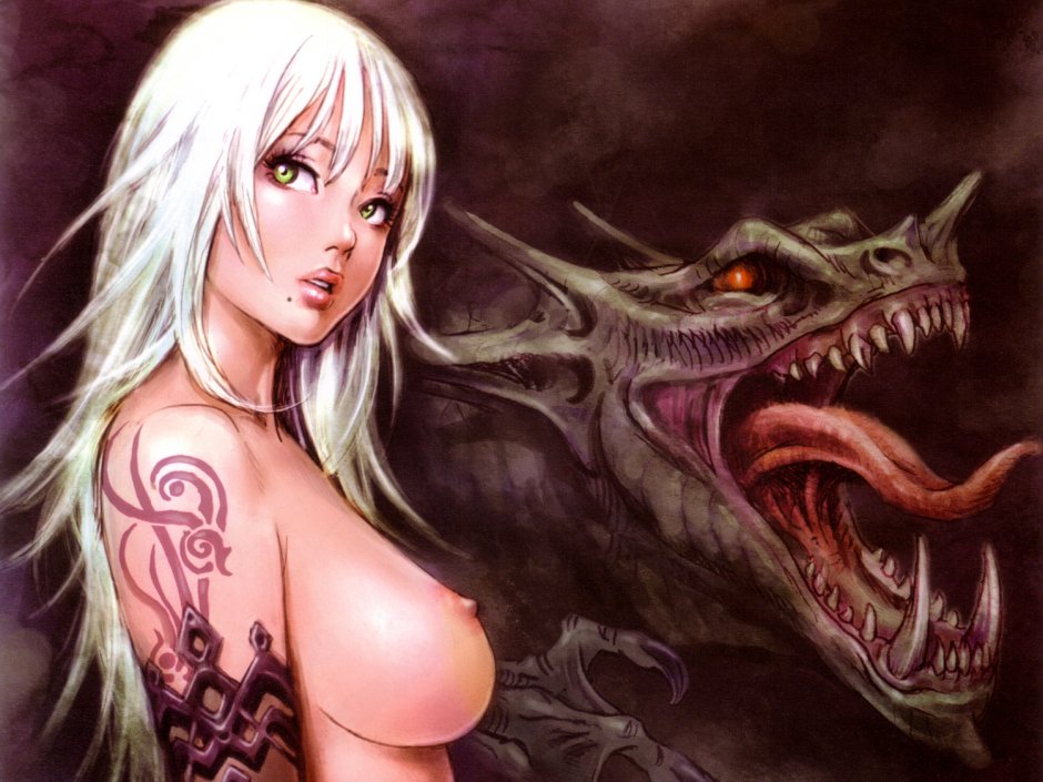 Girl and dragon erotic