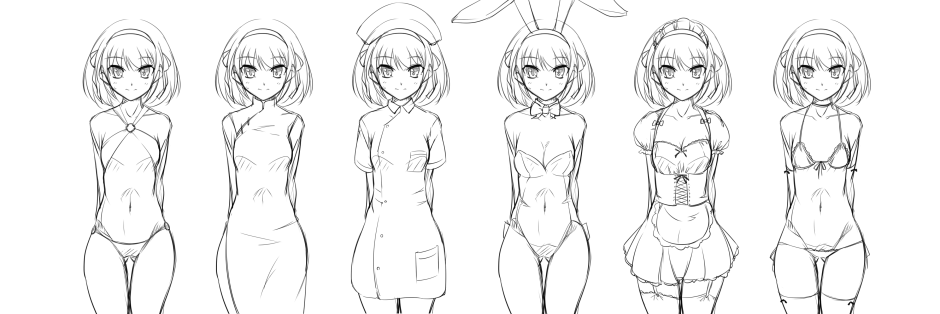 Anime body of a girl in a swimsuit