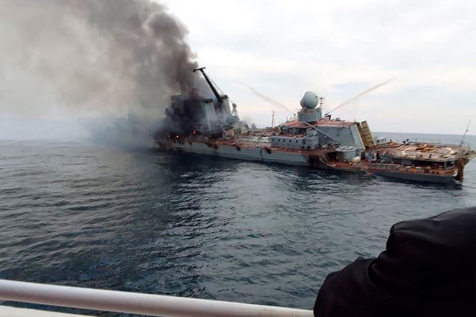 The cruiser Moscow sank