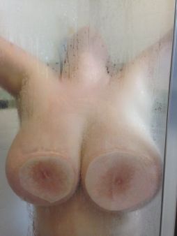 Boobs against Glass