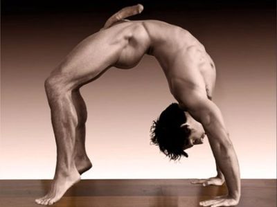 Nude man pose
