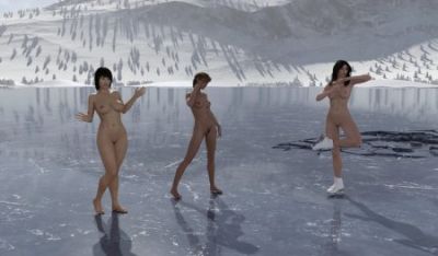 Naked ice skating