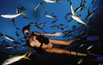 Подводное плавание голые с аквалангом