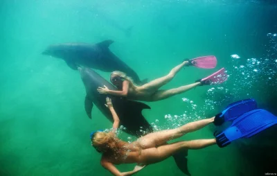 Девушка плавает под водой