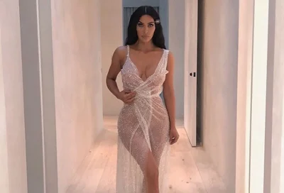 Ким кардашян в прозрачном платье