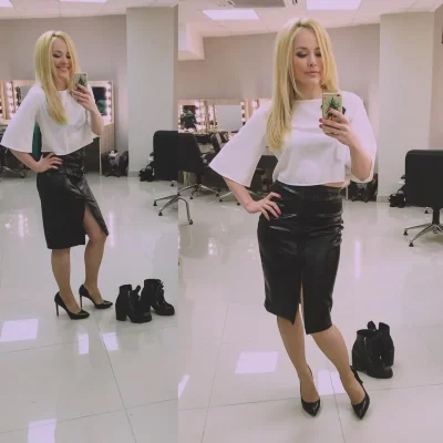 Женская юбка из экокожи