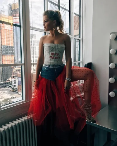 Джинсовый корсет топ