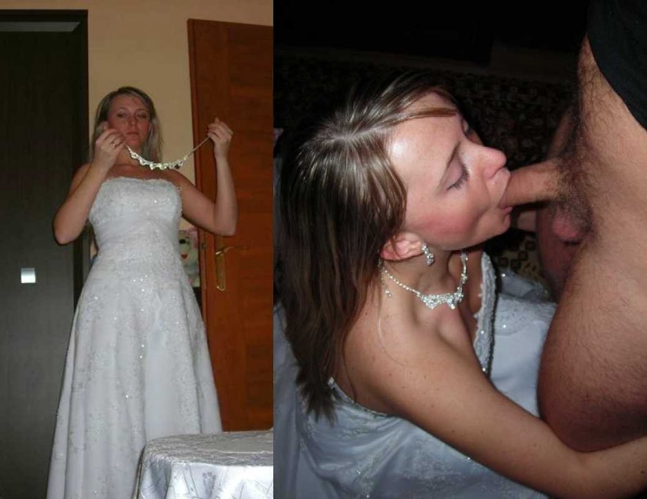 Невеста отсасывает в платье