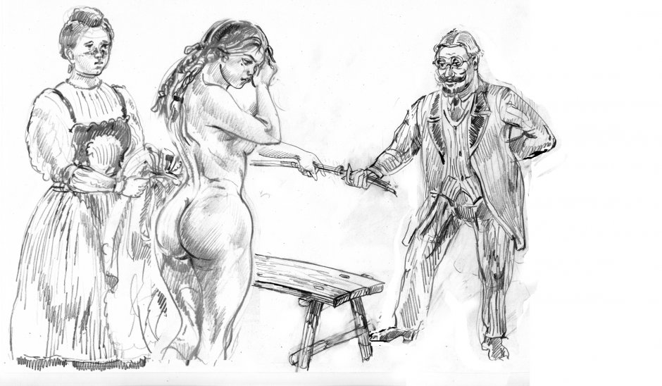 Порка девушек розгами на лавке