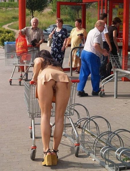 Girls without panties in public