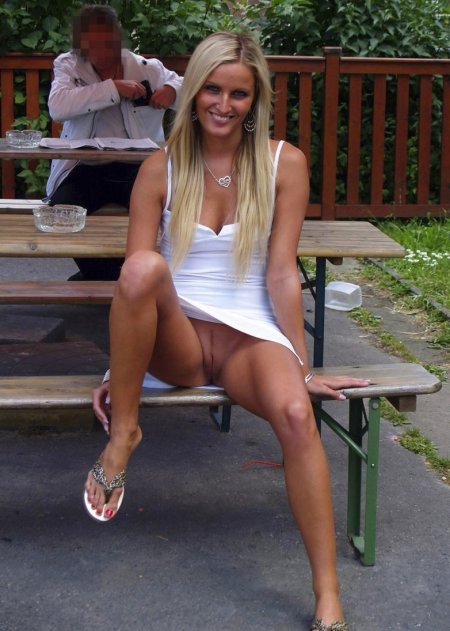Uninhibited girls without panties
