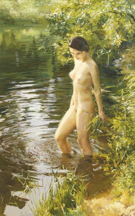 Young Bather painting
