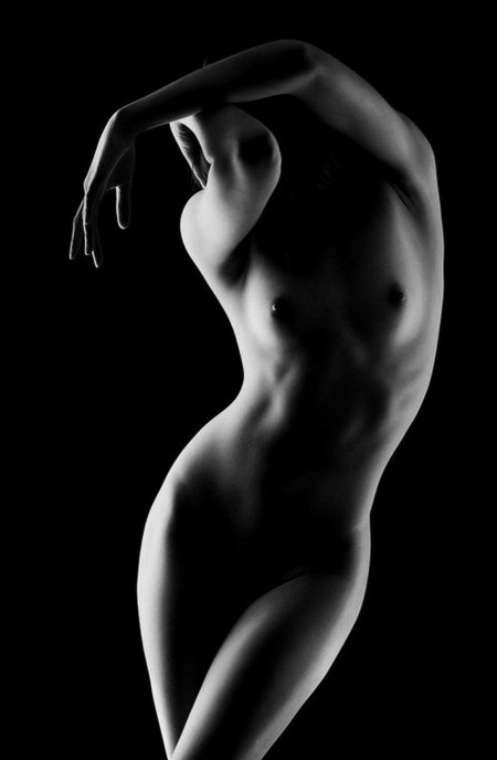Naked female silhouette