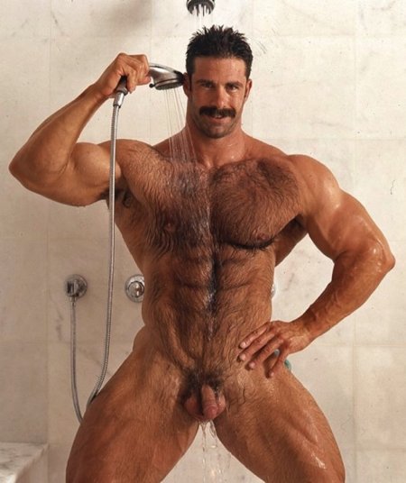 Naked hairy guys in the forest