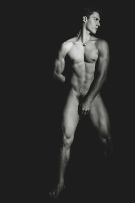 Naked male body with a dick