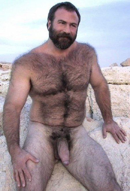 Naked handsome hairy men