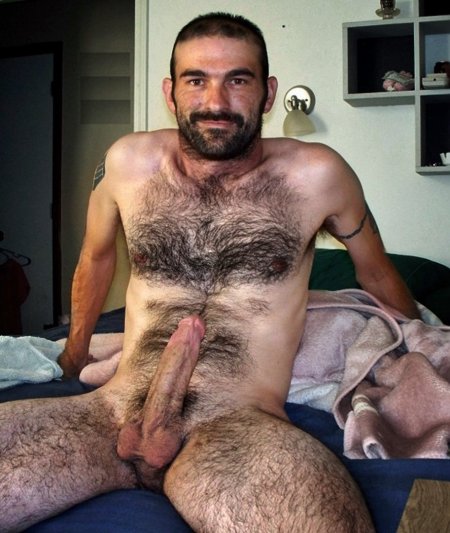 Healthy hairy men naked