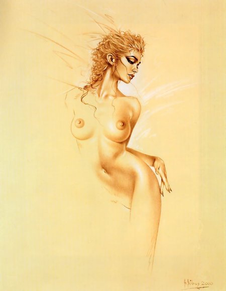 Painted girls in nude style