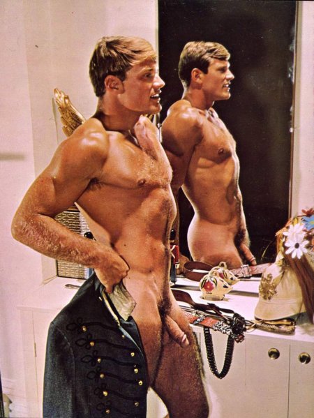 Handsome men in nude style
