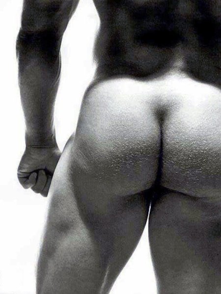 Naked butts of men without panties