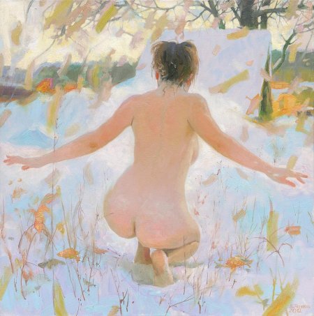 Naked girls in painting
