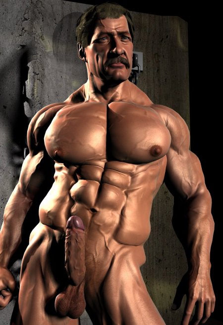 Naked Long-haired muscle guys