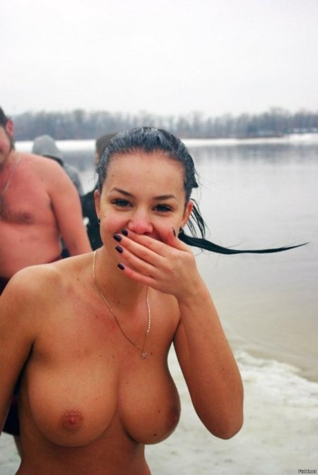 Naked in an ice-hole for baptism