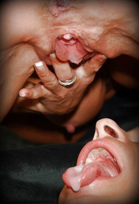 Girl cums in a guy's mouth