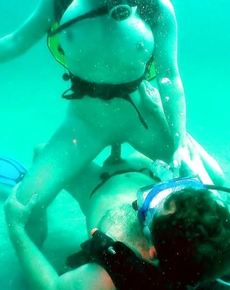 Underwater without a swimsuit