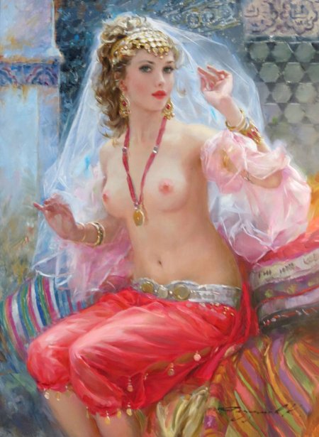 Konstantin Razumov paintings of odalisques