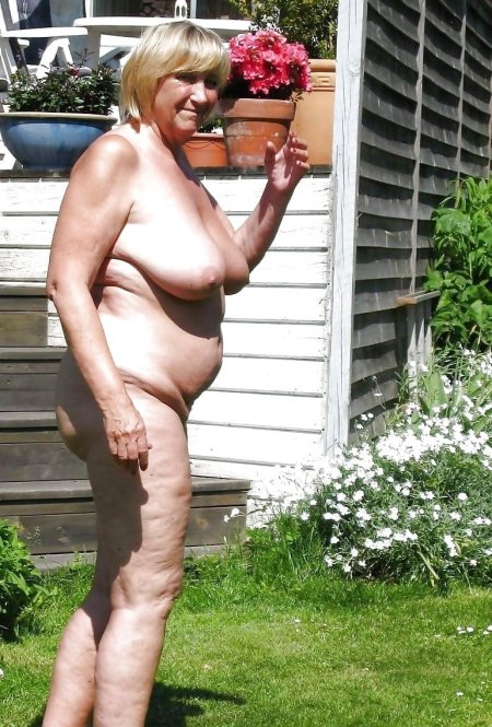 Naked mature grannies in the forest