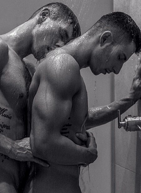 Two guys in the shower