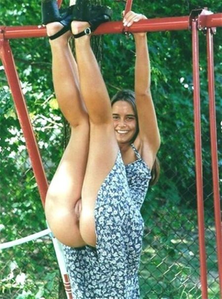 Naked woman on the court