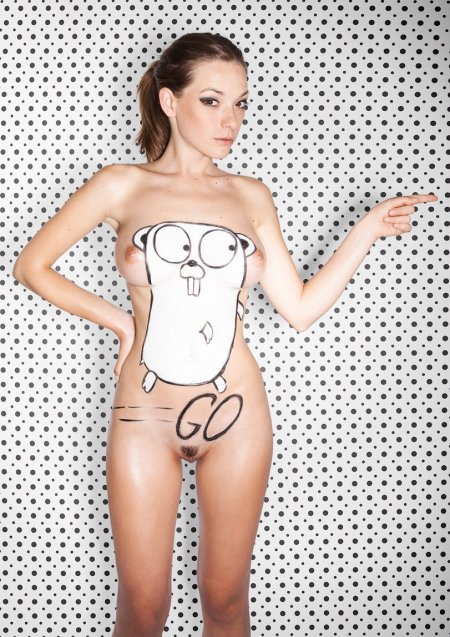 Mesh dress on a naked body