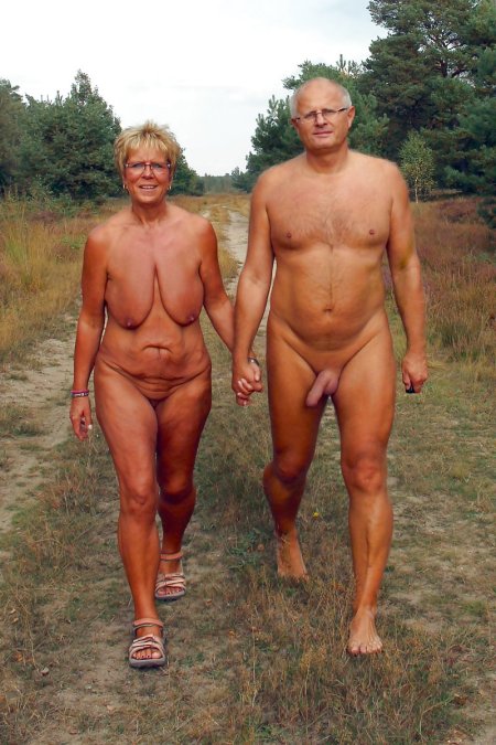 Mature swingers in nature