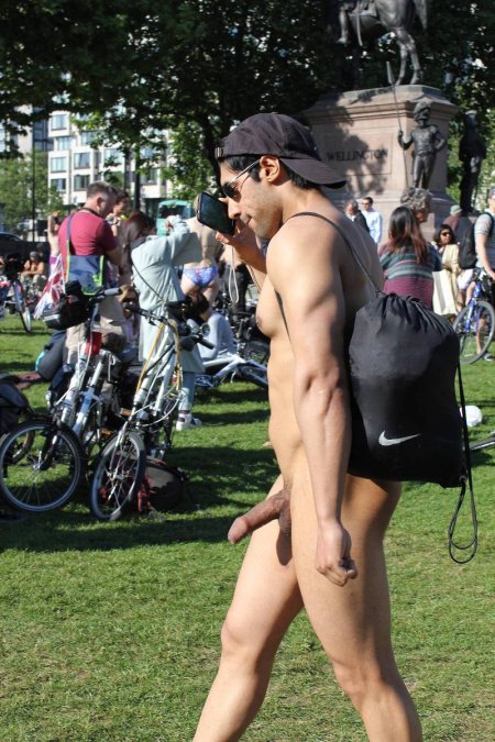 Naked man on the street