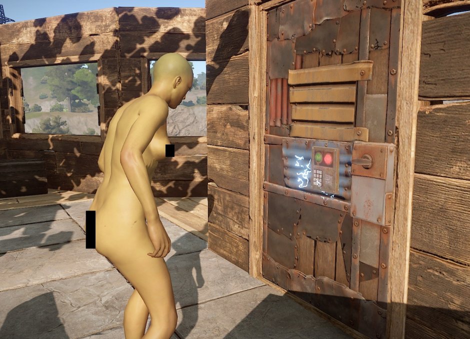 Женский персонаж из Rust голый