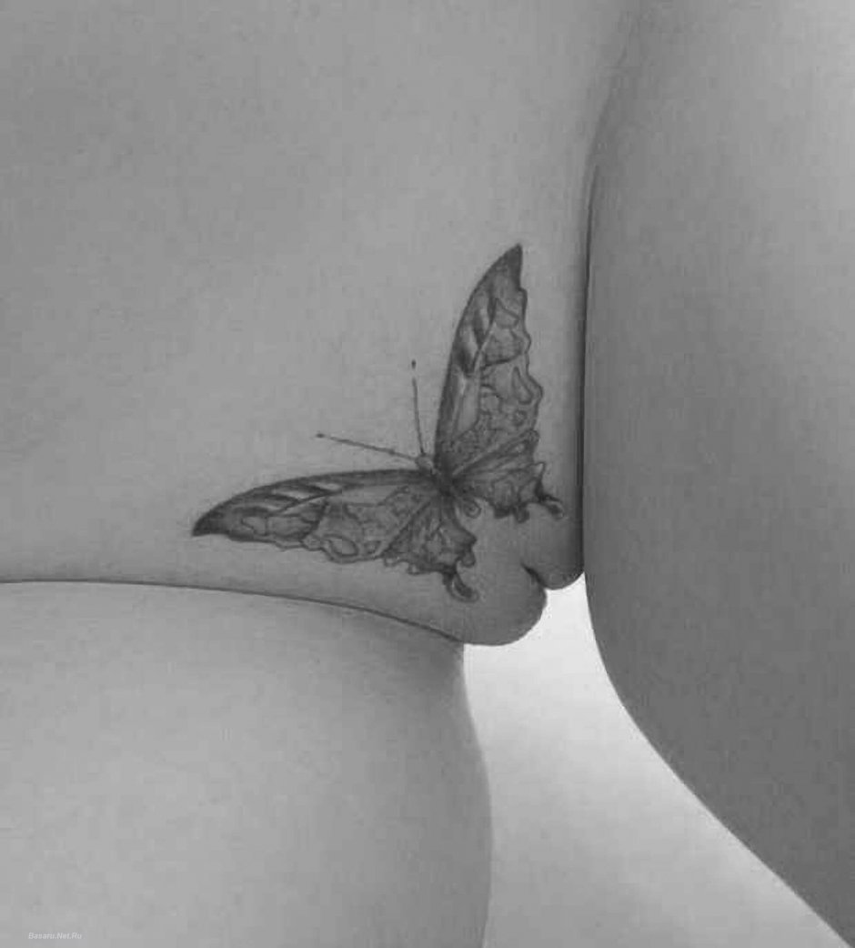 Интимное тату бабочка