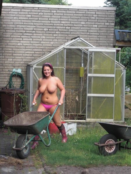 Nude women in the garden