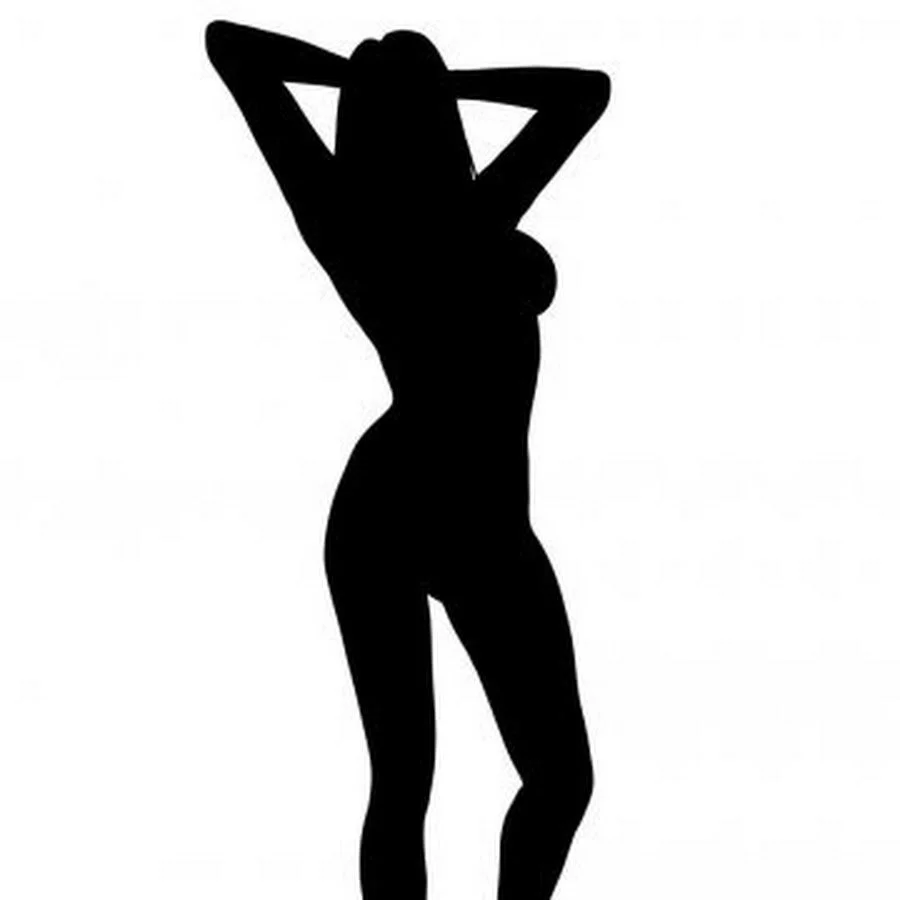 Рисуем силуэт девушки со спины в купальнике во весь рост