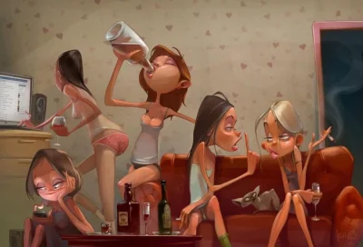 Девичник карикатура