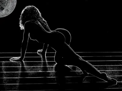 Обои силуэт девушки