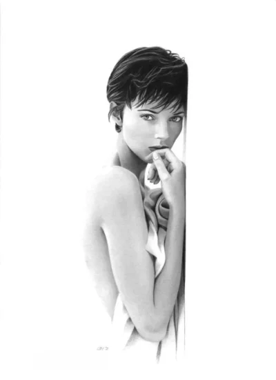 Ню с короткой стрижкой чб