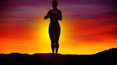 Девушка с рукой на бедре силуэт вектор