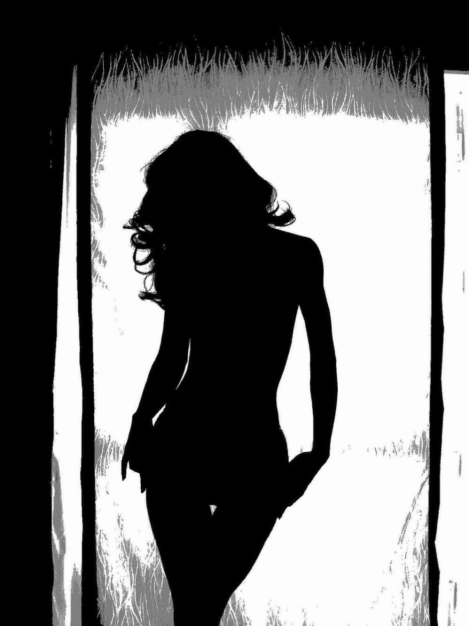 Трафарет девушки сзади