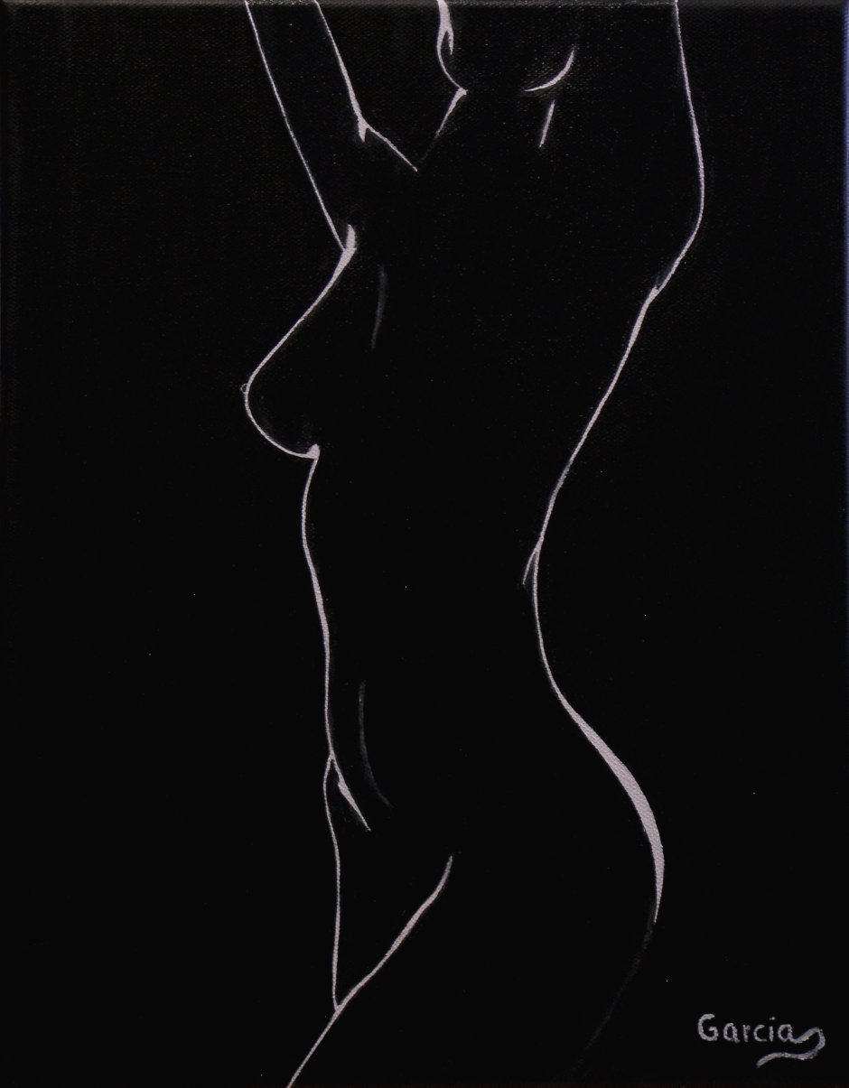 Силуэт голой девушки